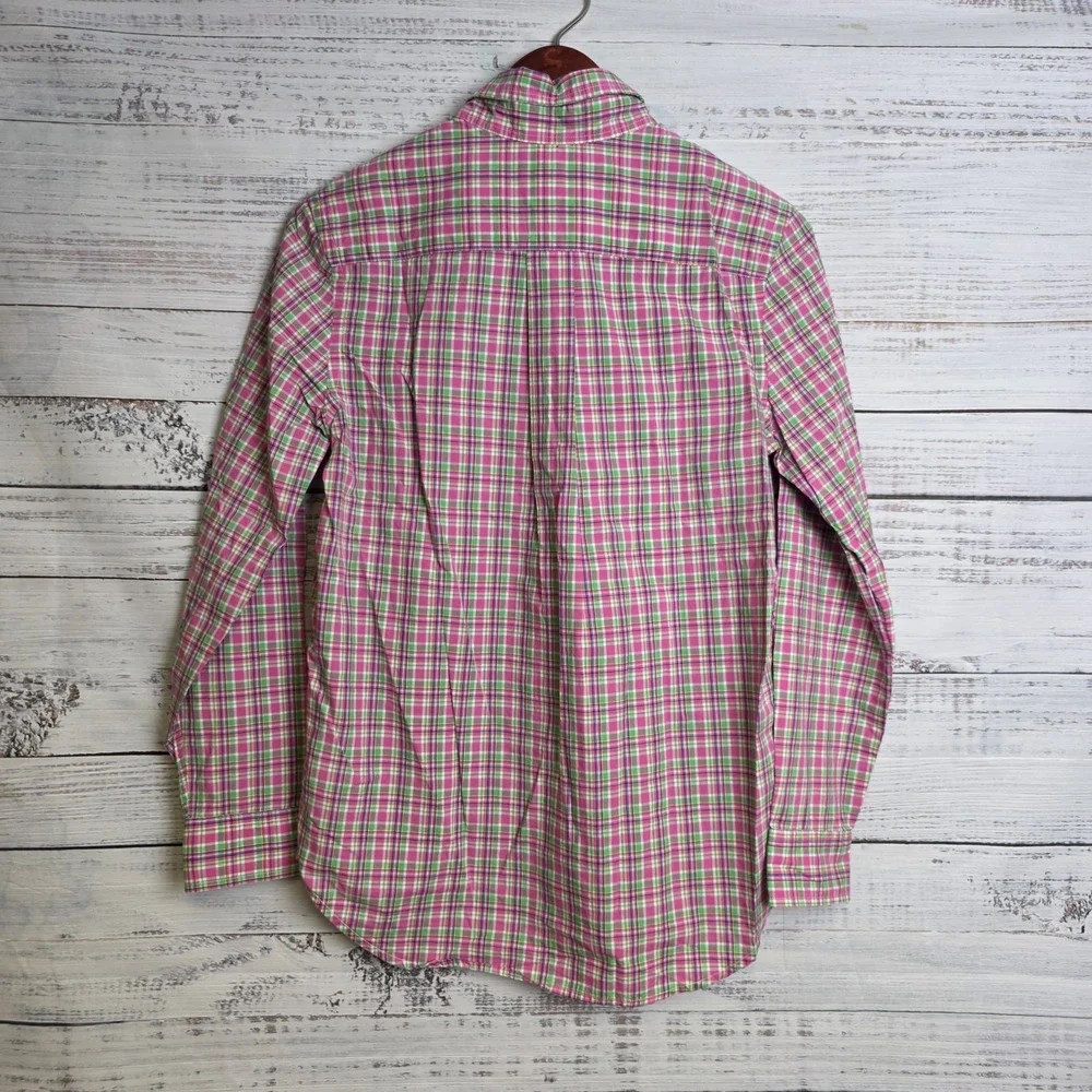 Ralph Lauren Shirt Boys Youth Large 14/16 Colorful Plaid Long Sleeve Button Down